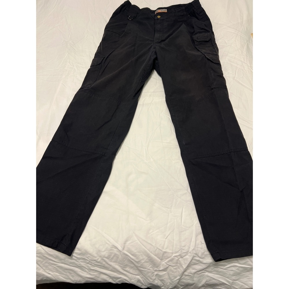5.11 Tactical Mens Black Ripstop Cargo Pants Utility Workwear Size 36x32